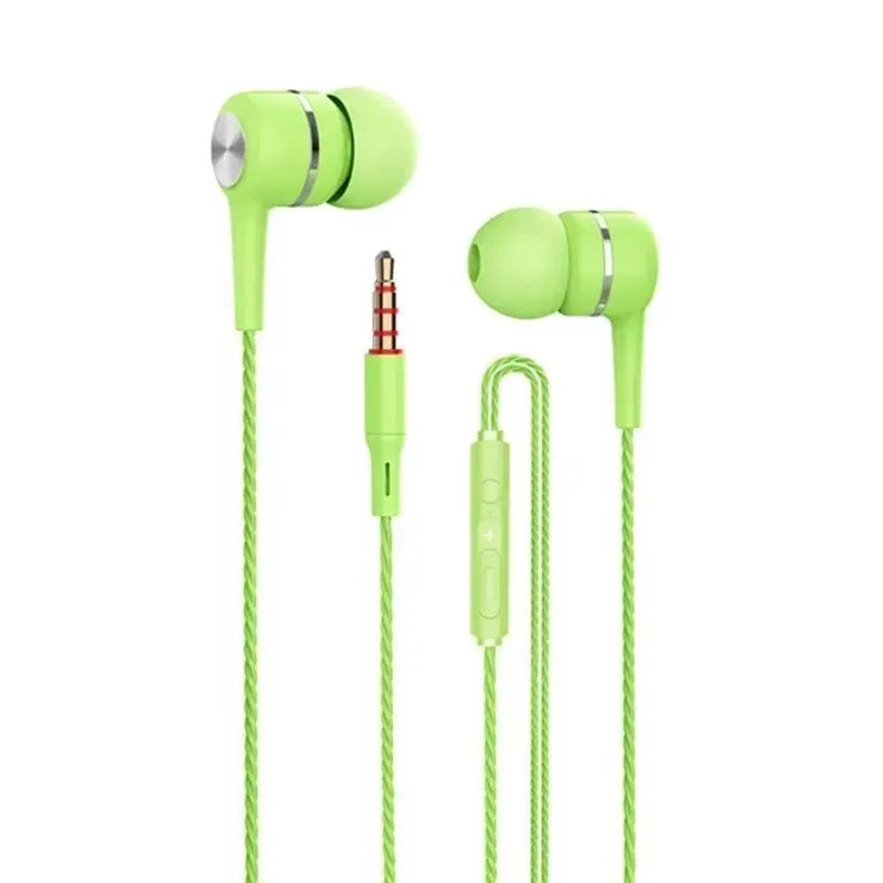 3.5mm Wired Earphone In Ear Headset HIFI Heavy Bass Earbuds Monitor Sports Headset Stereo Music Gaming Headphone with Microph
