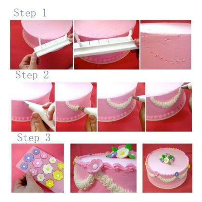1 set Fondant Cake Arc Decorating Aid Fondant Tool Rim Scale Baking Ruler Sugarcraft Lace DIY Bakeware Tableware Kitchen Tool