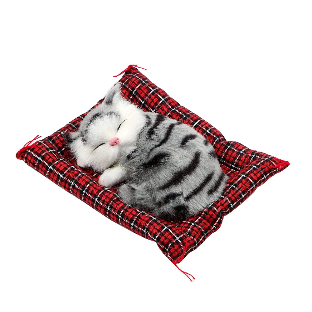 Lovely Plush Kittens Doll Toy Home Decoration Car-styling Car Ornaments Cute Simulation Sleeping Cats Dashboard Decoration - 