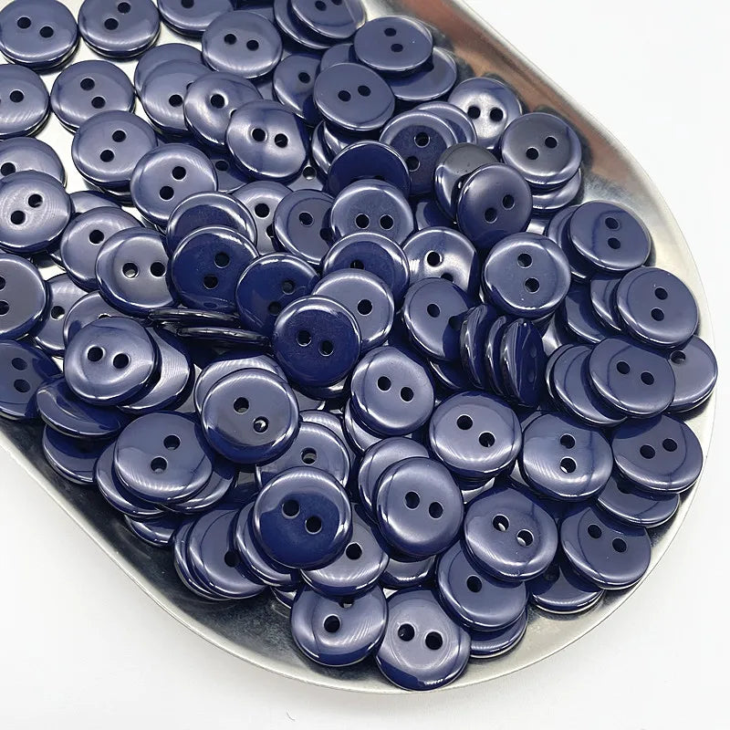 50pcs 11.5mm Colours Double Eye Bread Button Round Resin Sewing Buttons Diy Scrapbooking Multicolour - 14