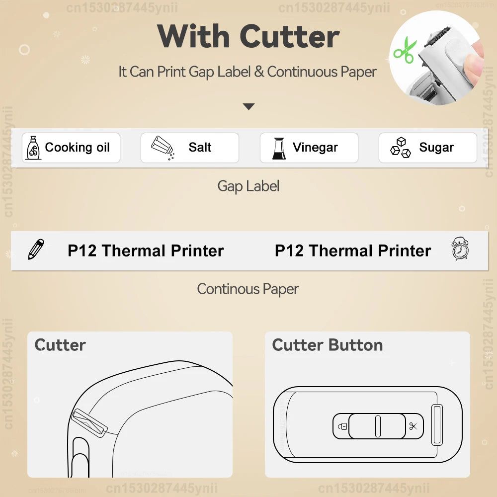 P12 Thermal Label Printer Similar as D11 D110 D101 Marklife P12 Mini Label Maker Handheld Label Machine with Adhesive Label T