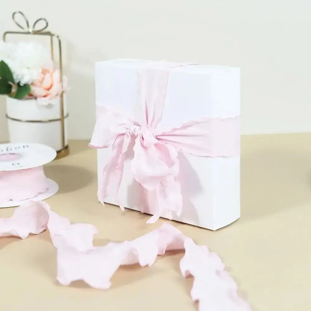 New 10 Yards Fishtail Yarn Ribbons Gift Wrapping Bouquets Wave Edge Pleated Gifts Packaging Material 2.5cm DIY Decor