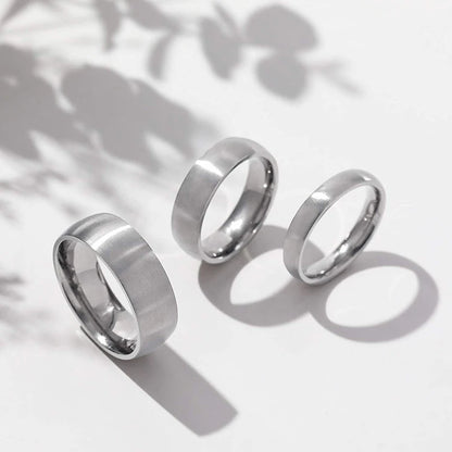 Tigrade 4/6/8mm Brushed Simple Silver/Black Color Titanium Ring Men Minimalist Wedding Band Engagement Rings Women Male Jewel