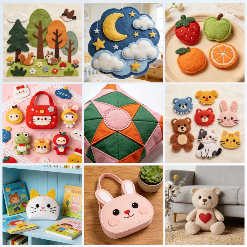20×30 cm thin and durable felt fabric, available in various colors, is suitable for handicrafts making, DIY crafts and sewing