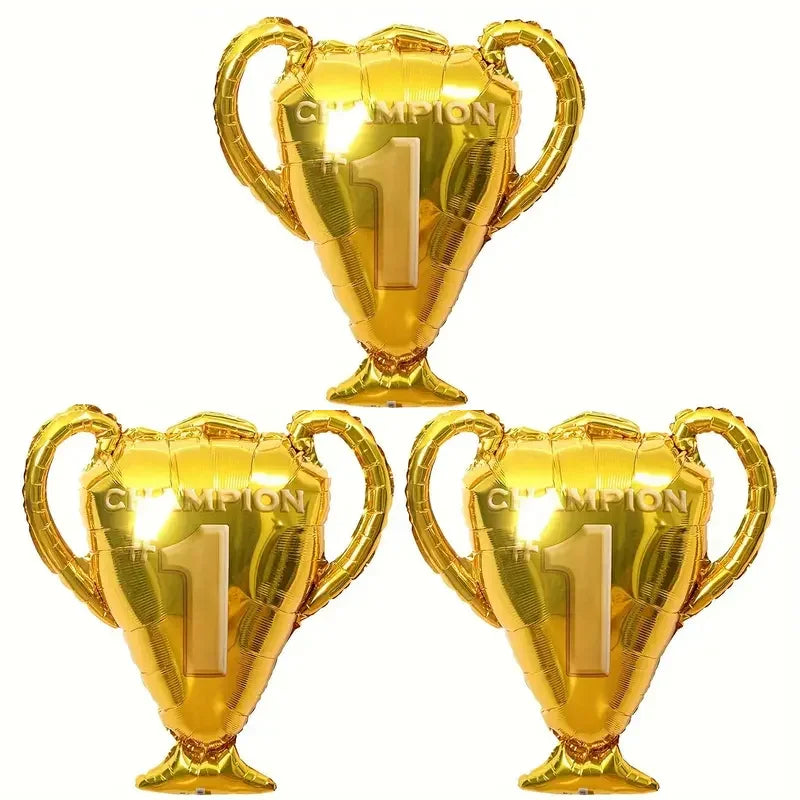4pcs Champion Trophy Aluminum Balloon Football Basketball Anniversary Birthday Party Decoration