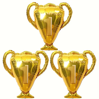 4pcs Champion Trophy Aluminum Balloon Football Basketball Anniversary Birthday Party Decoration