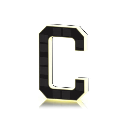 Personalized Solar Powered Address Number Waterproof Modern Address Number for Outside House Light Up Courtyard Hotel Bar - C