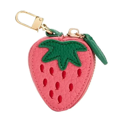 Fruit Coin Purse Cherry Blueberry Design Fruit Charm Coin Purse Cute PU Leather Pendant Keychain Earphone Bag Mini Storage Ba