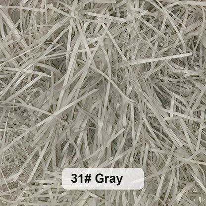 100-20g Multicolored Raffia Paper Shreds & Strands Shredded Crinkle Confetti For DIY Gift Box Wrapping & Basket Filling - Gra