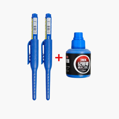 1-6Pcs 45mm Waterproof Long Head Nib Deep Hole Markers Pen Tile Carpenter Pen Multi-purpose for Woodworking Black/Blue/Red In
