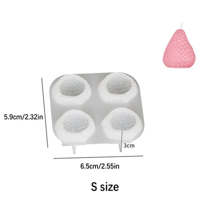 3D Strawberry Candle Silicone Mold Cute Fruit Candle Making Kit DIY Handmade Crafts for Valentine's Day Wedding Party Home De