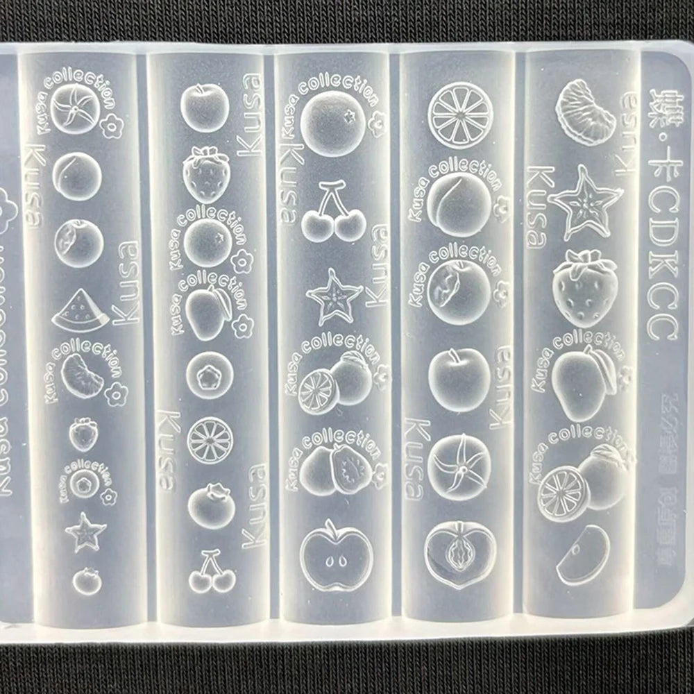 3d Nail Charms Making Craft Tools Fruit Silicone Nail Molds Home Resin Cherry Apple DIY Manicure Supplies Clear Decorations
