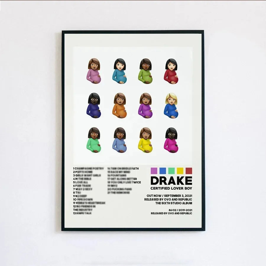 Poster Prints New Drake Views Take Care Her Loss Dogs Music Album Cover Canvas Painting Wall Art Picture Living Room Home Dec
