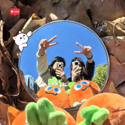 Round Convex Mirror Travel Selfie Photo Props High-definition Mirror Portable Makeup Mirror Handheld Photography Mirrors