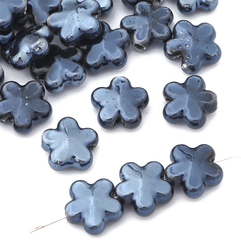 10Pc 12mm Handmade Colorful Flower Shape Ceramic Loose Spacer Beads Charm for Bracelet Necklace Earring DIY Jewerlry Making -