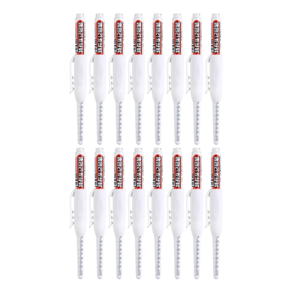 4-40Pcs White/Black/Blue/Red 45mm Deep Hole Marker Pens Long Nib Head Carpenter Pen Waterproof for Measuring Woodworking Offi
