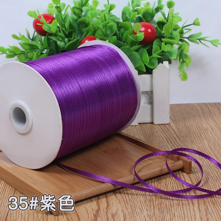 New (10meters/lot) 3mm Satin Ribbons For Craft Sewing Fabric Christmas Wedding Supplies Party Decoration Gift Wrap DIY Handma