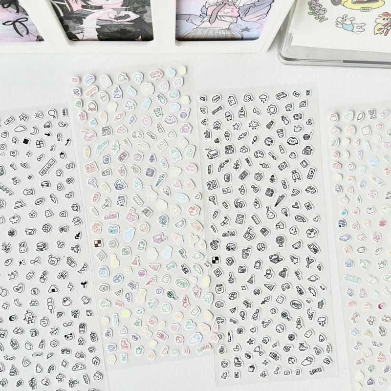 Cute Cartoon Little Pattern Deco Sticker Hand Account Star Card Photo Album Planner Scrapbook Notebook Diary Decorative Stick