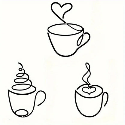 1/3pcs of Creative Coffee Wall Hangings, Coffee Shop Decorations, Interior Wall Decorations, Wall Hanging Iron Paintings