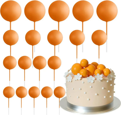20-Piece Mini Balloon Cake Topper Decorations with Gold Ball Picks - Festive Cake Decor for Celebrations