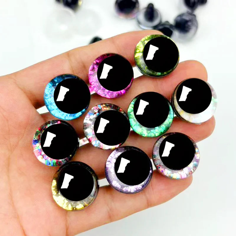 20 unique "eye" toys, available in 14-20mm sizes, 3D cartoon-shaped flashing eyes, safe type of eyes for DIY crafting.