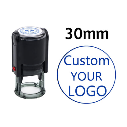 Custom Stamp Round Self Inking,Personalized Stamp 25/30/40/50mm Monogram LOGO Design Rubber Stampswith 4 Optional Ink Colors 