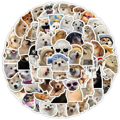 10/50/100pcs Funny Dog Stickers Cartoon Cute Decals Toy Stationery Guitar Phone Bicycle Laptop Luggage Car Graffiti Kids Stic