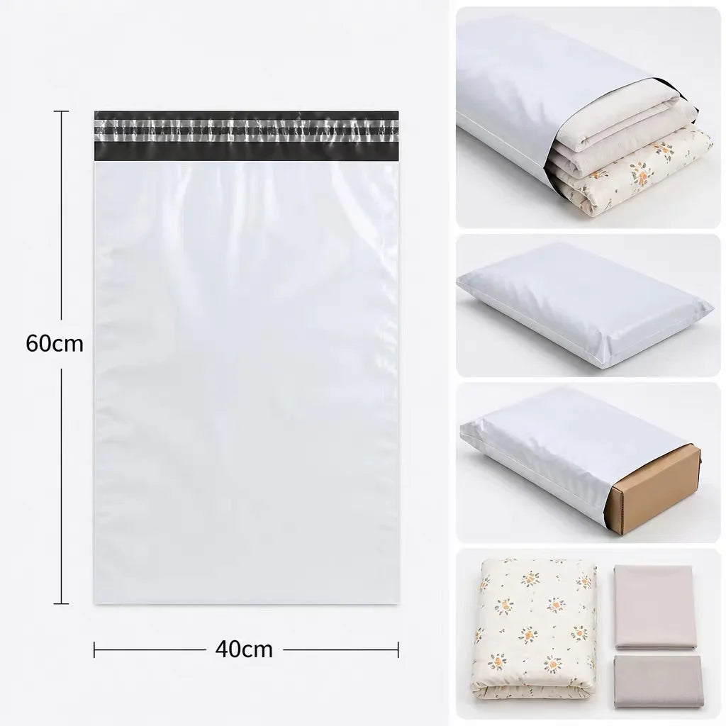 50Pcs White Courier Mailer Bags Packaging Poly Package Plastic Self-Adhesive Mailing Express Bag Envelope Postal Pouch Mailin