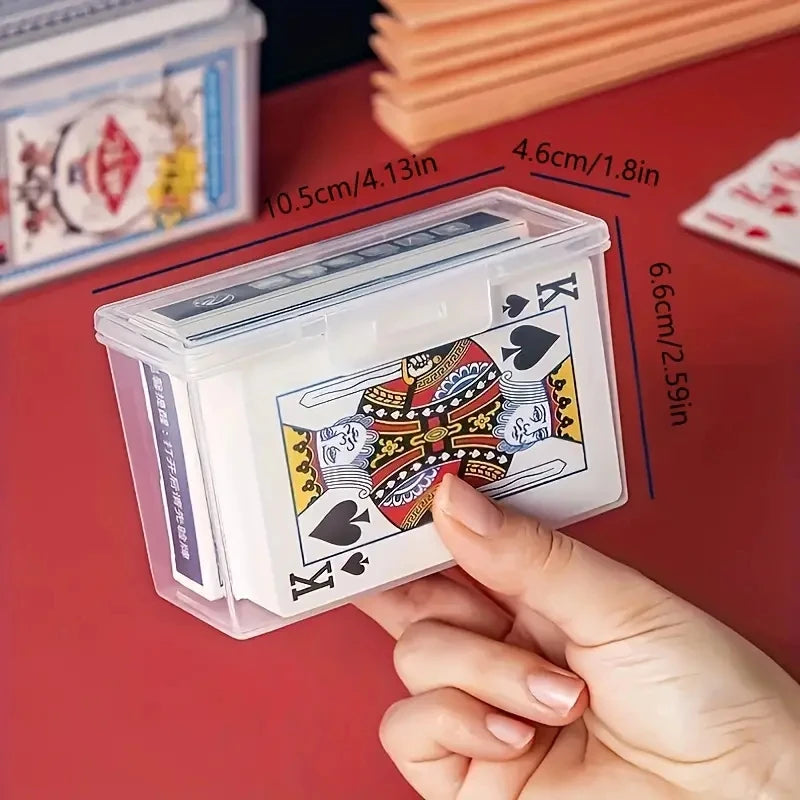 1/3pcs Playing Card Box, Clear Deck Case, Two Poker Images Can Be Placed (NO Cards) Christmas, Halloween, Thanksgiving Gift P