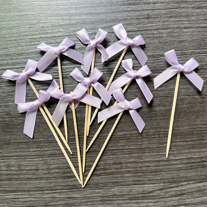 10pcs Pink Bow Cupcake Topper Pink Bow Birthday Decor Coquette Themed Party Decoration Bridal Shower Cake Topper Bow Party De