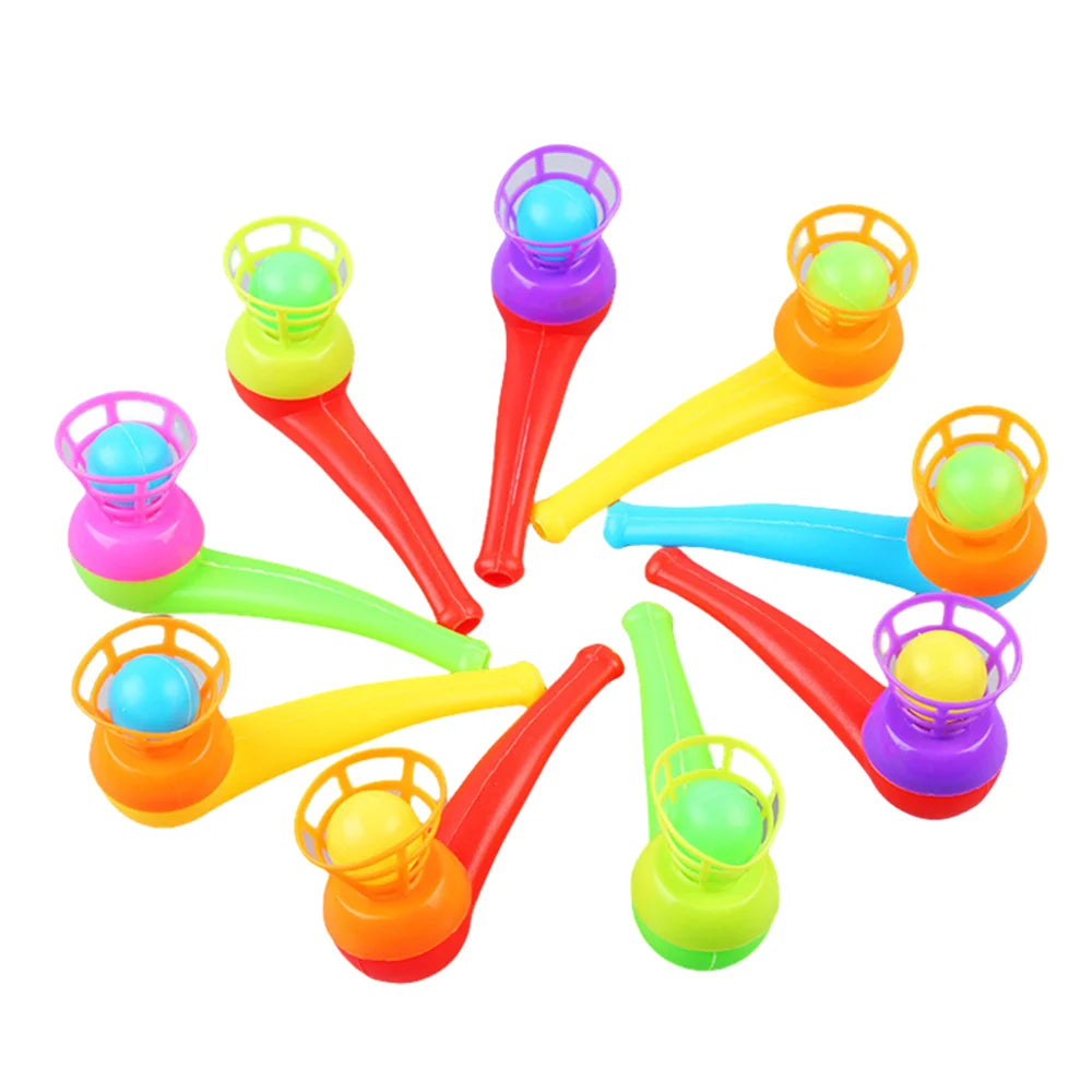 12Pcs Fun Magic Blowing Pipe Floating Ball Game Kids Birthday Party Favors Keepsakes Carnival Christmas Party Prizes Piñatas 