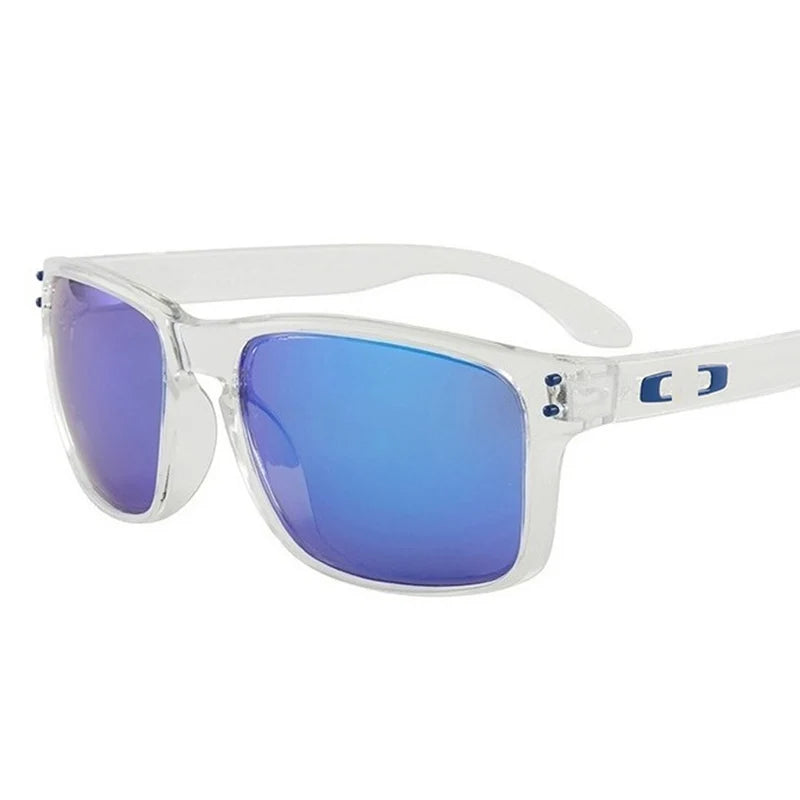 Men's Vintage-Inspired Fashion Glasses with Large Curved Frames - Perfect for Parties - Blue
