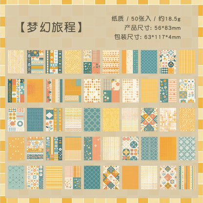 50pcs Vintage Paper Multi Style Deco Retro Stationery Supplies Writing Paper Junk Journal Label Scrapbooking Material Supplie