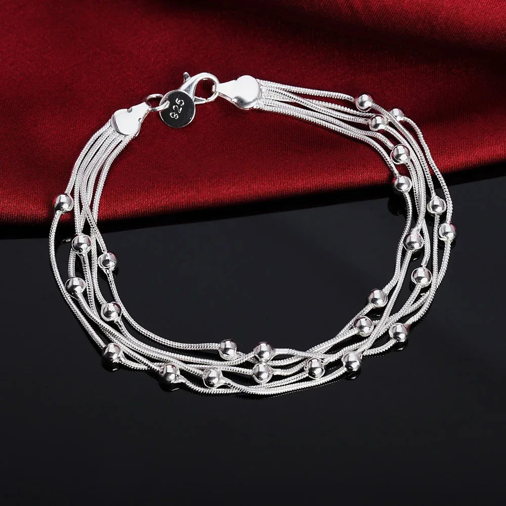Fine Noble 925 Sterling Silver Solid Chain Bracelet For Women Men Charm Party Gift Wedding party Fashion Jewelry - H234