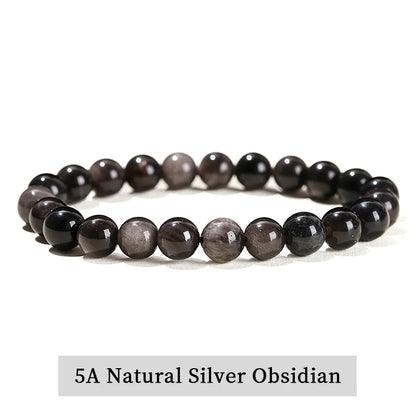 JD Natural Stone Beads Bracelet Amethyst Tiger Eye Crystal Quartz Agate Gem Beads Bangles Women Men Reiki Healling Jewelry Gi