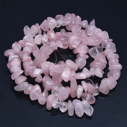 16 inch Natural Stone Beads Chips Beads 5-8mm Irregular Crystal Agate Gravel Beads Diy Bracelet For Jewelly HK058 - Rose quar