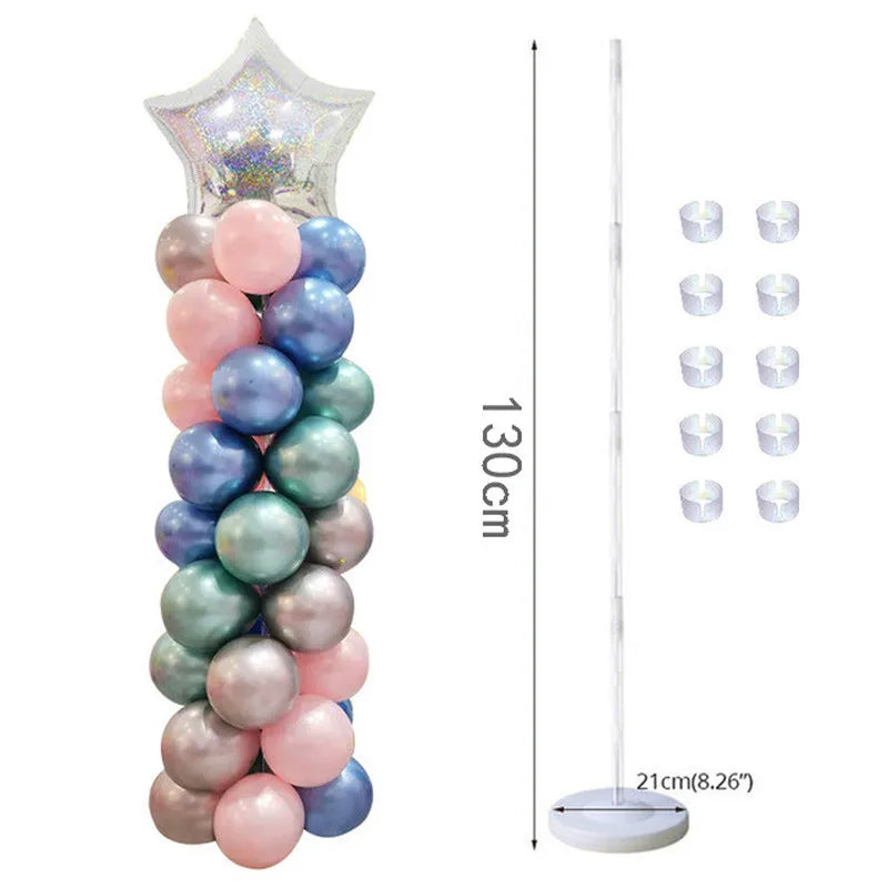 Party Supplies, Clear Balloon Column Stand, 130cm Balloon Holder for Graduation, Wedding Decor, Baby Shower Display, Event De