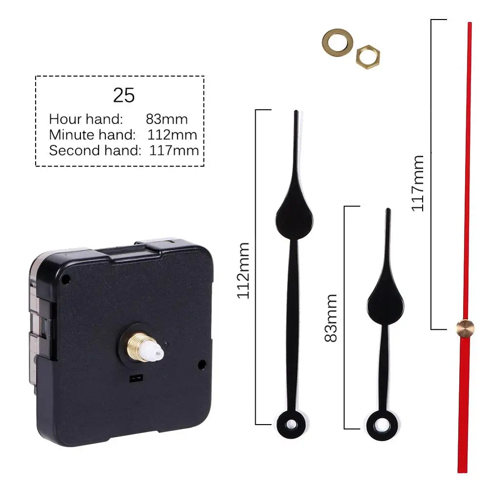 Clock Mechanism Silent Quartz Movement Machine Wall Hands Pointer Set Clockwork Table Long Shaft DIY Watches Repair Parts - 1