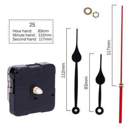 Clock Mechanism Silent Quartz Movement Machine Wall Hands Pointer Set Clockwork Table Long Shaft DIY Watches Repair Parts - 1