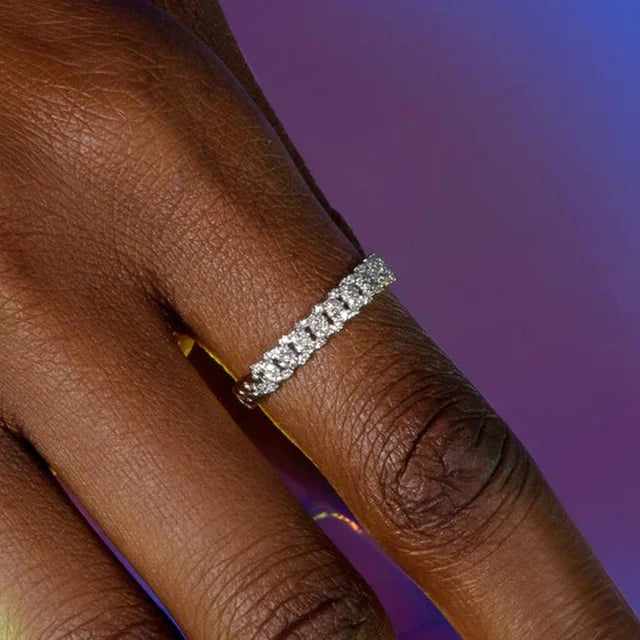 Dainty Minimalist Stacking Ring For Women Trend Cubic Zircon Gold Color Crystal Finger Accessories for Female Jewelry Gift R7