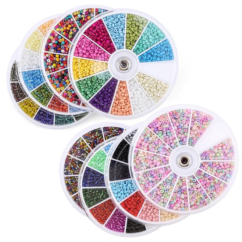 2000pcs/Lot 12Grids Glass Seed Beads Set Charms Jewelry Beads For Bracelet Necklace Earrings Handmade Craft DIY Jewelry Makin