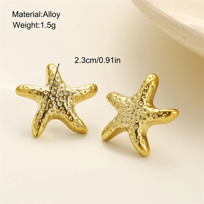 Vintage Metal Shell Stud Earrings for Women Trendy Accessories Personalization Jewelry Earrings Daily Wear Creative Jewelry G