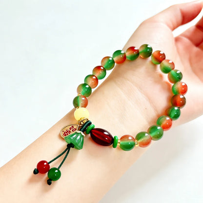 New Chinese Style Colorful Beaded Bracelet For Women Vintage Natural Stone Ethnic Handmade Chain Hand Rope Bracelet Jewelry G