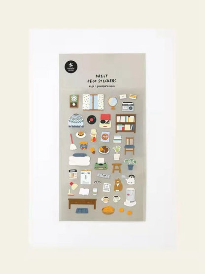 Korean Suatelier Stickers Cute Home Style Scrapbooking DIY Junk Journal Diary Stationery Deco Sticker Handiwork Craft Supplie