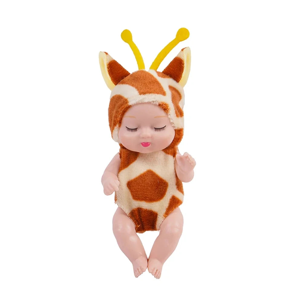 6Pcs Reborn Doll Kit Toy Simulation Princess Dolls Toy Mini Cute Sleeping Baby with Clothes Accessories Birthday Gift for Kid