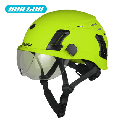 WALGUN K202 Construction Work Safety Helmet with Goggle Lens Visor Ear Protection Hat Electrician Work-at-height Climbing Hel