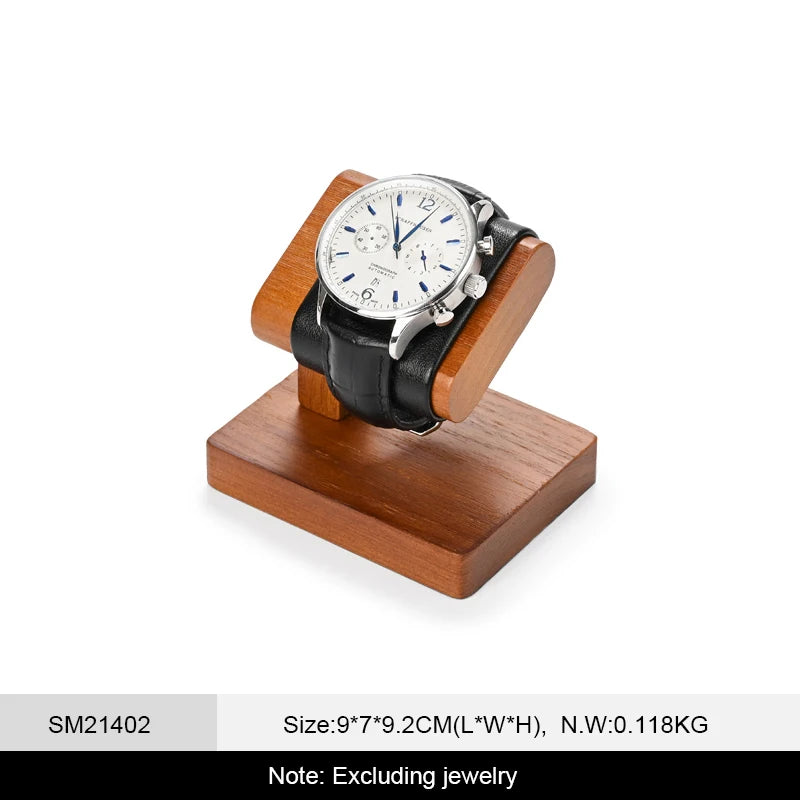 WoodTen Solid Wood Watches Display Stands Base Watch Necklace Bracelet Organizer Rack Bangle Scrunchie Headband Showcase Stan