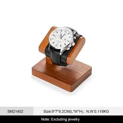 WoodTen Solid Wood Watches Display Stands Base Watch Necklace Bracelet Organizer Rack Bangle Scrunchie Headband Showcase Stan