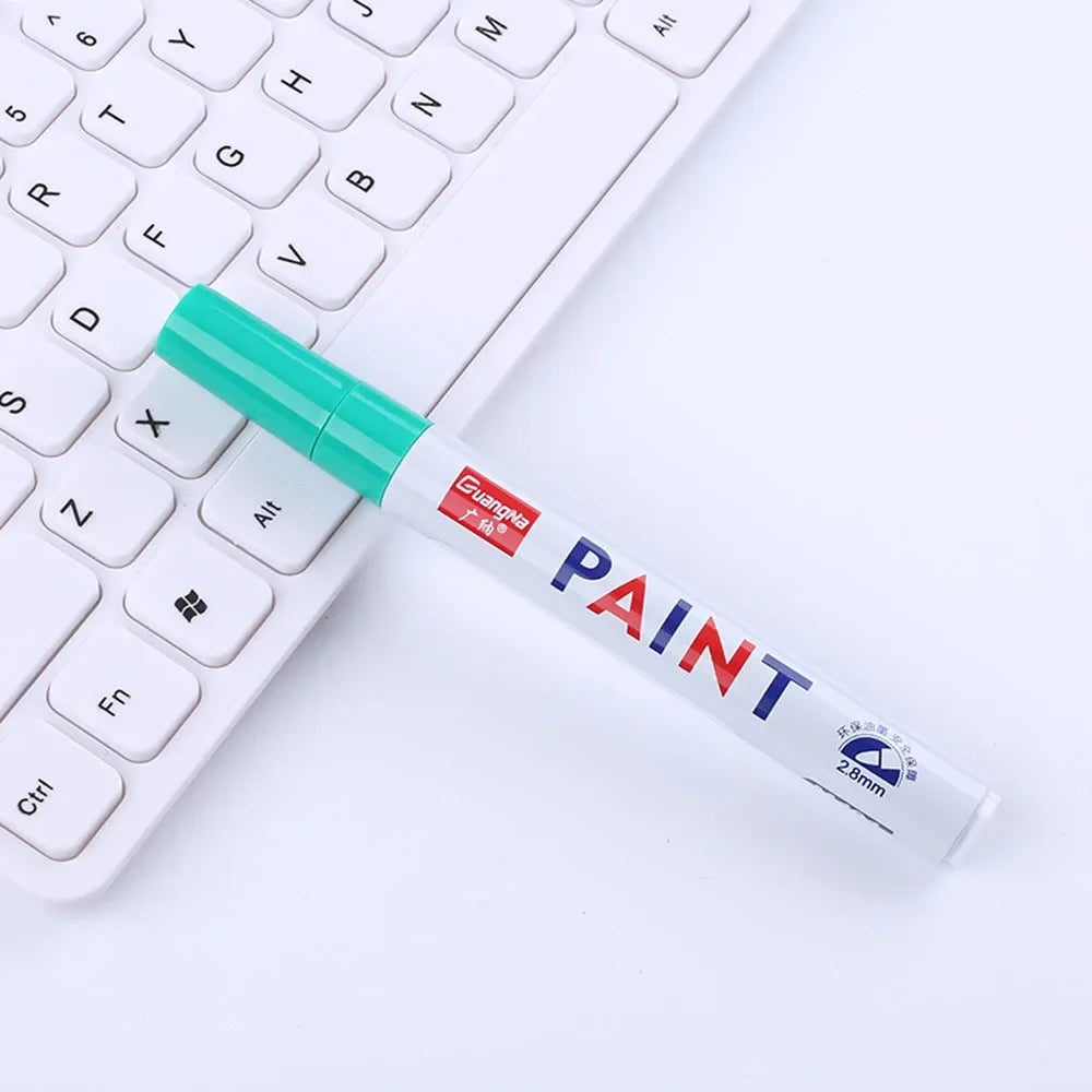 Car Paint Pen Waterproof Car Wheel Tire Oily Painting Mark Pen Auto Rubber Tyre Tread CD Metal Permanent Paint Marker - Green