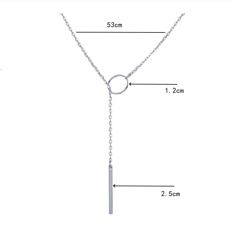 2025 New Fashion Necklace Design Ladies Fashion Simple Simple Metal Round Necklace Sales